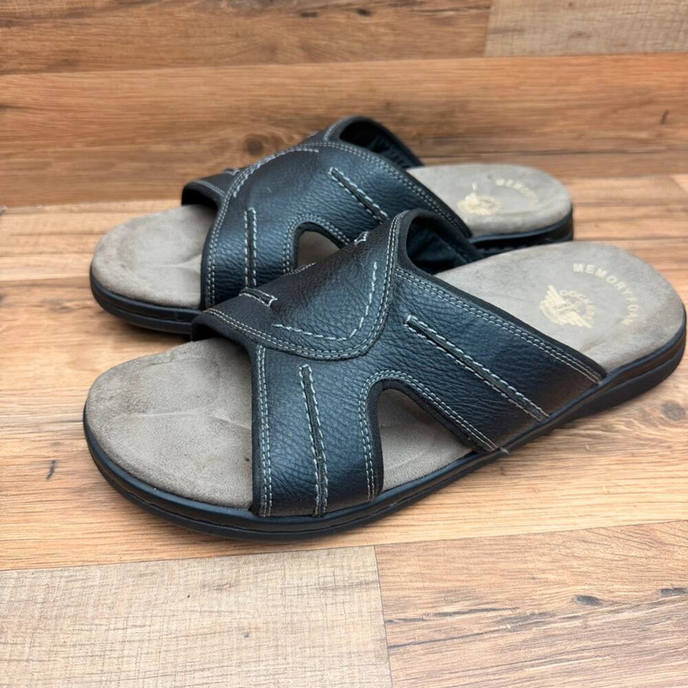 Dockers Sunland  Mens Size 9W Black Slide DAD Sandals Slip On